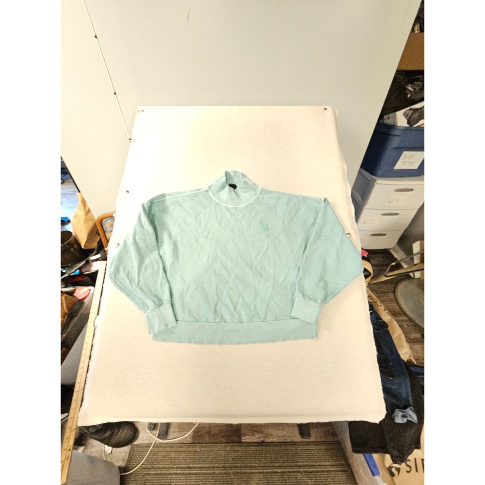 The North Face Womens Mock Neck Sweatshirt Mint Green Fleece Pullover Large